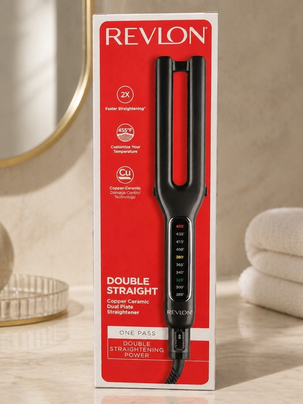 Revlon Double Straight Copper Ceramic Dual Plate Straightener (model RVST2204) 